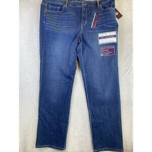 NEW Gloria Vanderbilt All Around Slimming Effect Rail Straight Jeans 20W Aspen